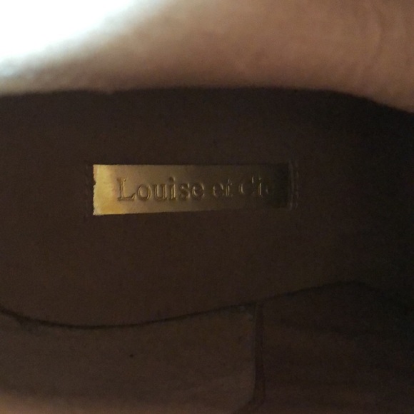 Louise et Cie black leather ankle boots back zip snap strap w logo 7.5 - Picture 5 of 11